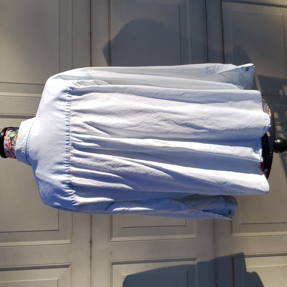 Venezia authentic 80s/90s denim shirt w/ silvertone collar points & shoulder pad - Picture 4 of 12